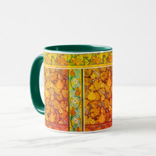 Art nouveau bloemenkalebas elegante herfst sinaasa mok