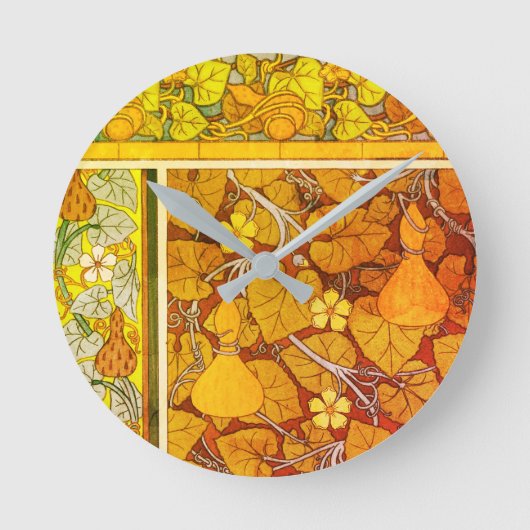 Art nouveau bloemenkalebas elegante herfst sinaasa ronde klok (Voorkant)