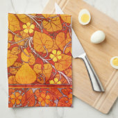 Art nouveau bloemenkalebas elegante herfst sinaasa theedoek (Quarter Fold)