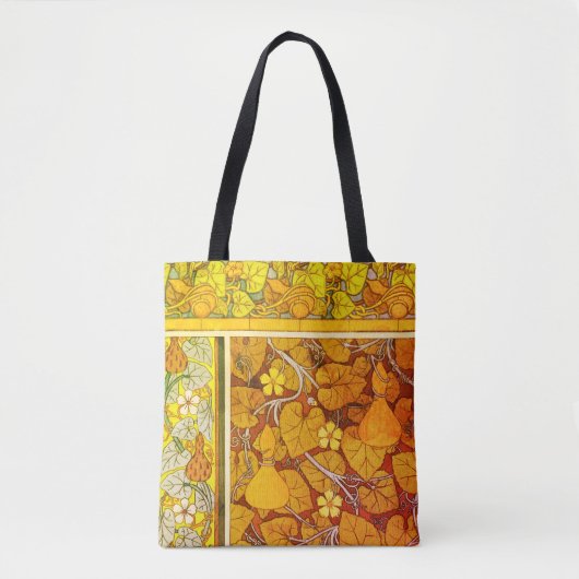 Art nouveau bloemenkalebas elegante herfst sinaasa tote bag (Voorkant)