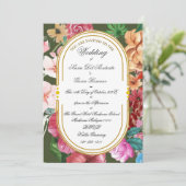 Art Nouveau Bloemenkalligrafie Uitnodiging (Staand voorkant)