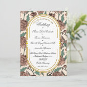 Art Nouveau Bloemenkalligrafie Uitnodiging (Staand voorkant)