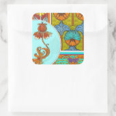 Art nouveau bloemenkunst  verneuil textielkunst vierkante sticker (Tas)