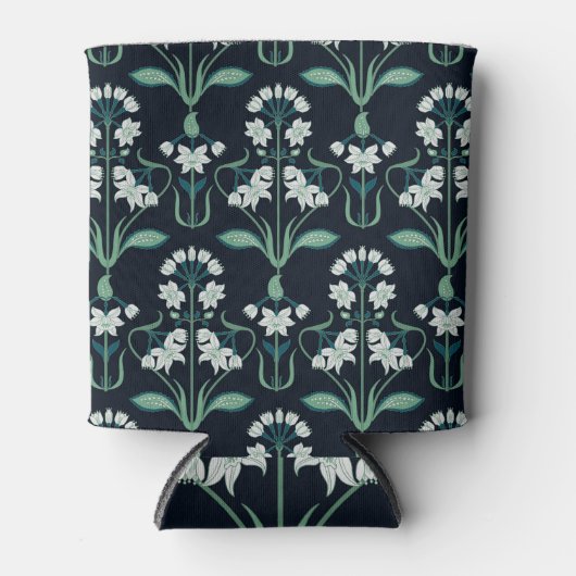Art nouveau bloemenmotief, abstract naadloos motie blikjeskoeler (Voorkant)