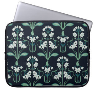 Art nouveau bloemenmotief, abstract naadloos motie laptop sleeve