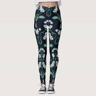 Art nouveau bloemenmotief, abstract naadloos motie leggings