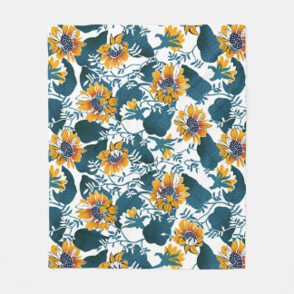 Art Nouveau, bloemenmotief. Fleece Deken