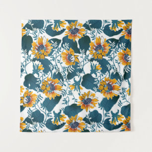 Art Nouveau, bloemenmotief. Wandkleed