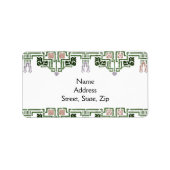 Art Nouveau bloemenrand Etiket (Voorkant)