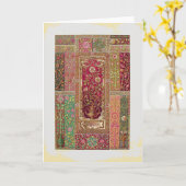 Art nouveau bloementapijt look kaart (Gele Bloem)