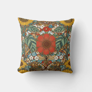 Art Nouveau bloementuin – Zonnebloemen, Bij Kussen