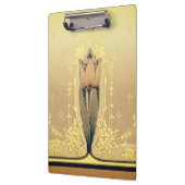 Art nouveau bloementulp roze goud elegante fries klembord (Links)