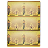 Art nouveau bloementulp roze goud elegante fries klembord (Achterkant)