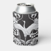 Art Nouveau: Bloemenvogelillustratie Blikjeskoeler (Blikje Achterkant)