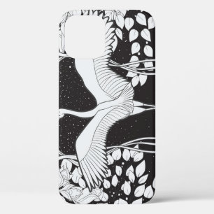Art Nouveau: Bloemenvogelillustratie Case-Mate iPhone Case