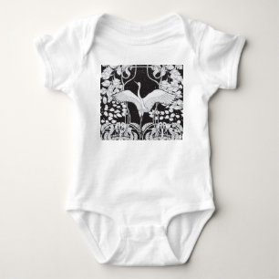 Art Nouveau: Bloemenvogelillustratie Romper
