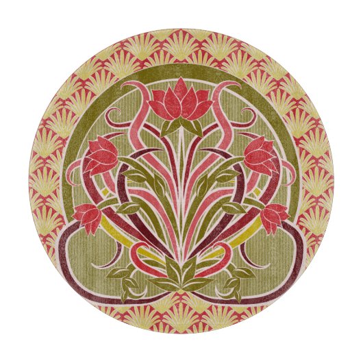 Art Nouveau bloemetjesbehang. Snijplank (Voorkant)