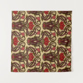 Art Nouveau bloemetjesbehang. Wandkleed (Voorkant (horizontaal))