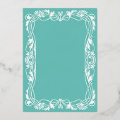 Art nouveau bloemframe folie uitnodiging (Achterkant)