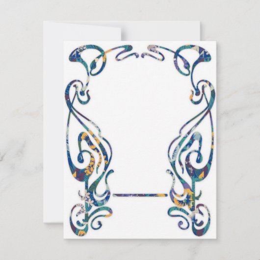 Art nouveau bloemframe notitiekaartje (Voorkant)