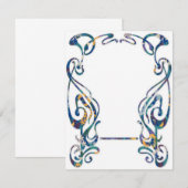 Art nouveau bloemframe notitiekaartje (Voorkant / Achterkant)