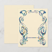 Art nouveau bloemframe notitiekaartje (Voorkant / Achterkant)