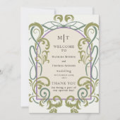 Art Nouveau bloemhuwelijkprogramma uit het verlede Kaart (Voorkant)