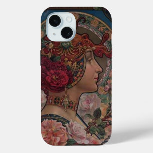 Art Nouveau bloemige muze   Vintage Belle Époque  iPhone 15 Case