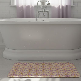 Art Nouveau Bloemige Pastel Paars Crème Badmat