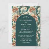  Art Nouveau bloemmotief bruiloft Kaart (Voorkant)