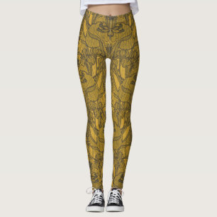 Art Nouveau bloemmotief decoratief vintage Leggings