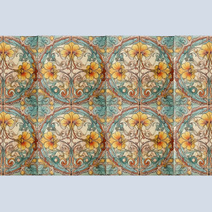 Art Nouveau bloemmotief Tegeltje