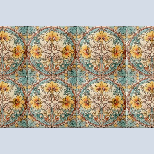 Art Nouveau bloemmotief Tegeltje