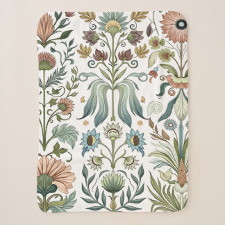 Art Nouveau bloemontwerp 402 bloemen Sherpa Deken