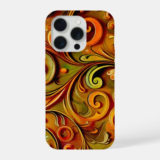 Art Nouveau bloemontwerp iPhone Hoesje (Achterkant)