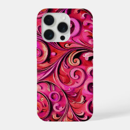 Art Nouveau bloemontwerp Roestige Roos iPhone 15 Pro Case