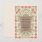 Art Nouveau Bloemrijke Elegantie Kaart (Voorkant / Achterkant)