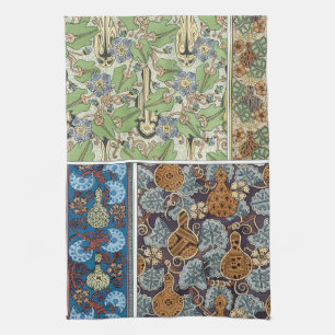 Art Nouveau bloemrijke groenten en pompoenen uit v Theedoek