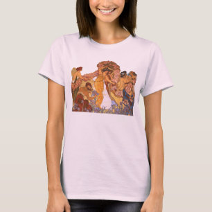 Art Nouveau bloemrijke maagden vintage Mucha geïns T-shirt