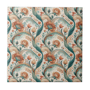 Art Nouveau bloemschildering patroon Tegeltje
