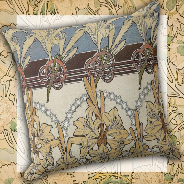 Art Nouveau Bloom & Line Kussen (Creator heeft geüpload)