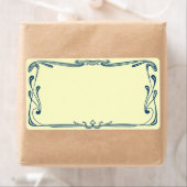 Art Nouveau Blue Address Shipping Label (Insitu)