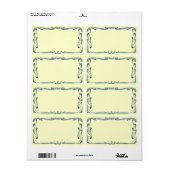 Art Nouveau Blue Address Shipping Label (Full Sheet)