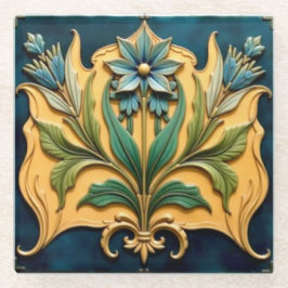 Art Nouveau Blue Floral Onderzetter