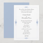 Art Nouveau Blue Framed Wedding Kaart (Voorkant / Achterkant)