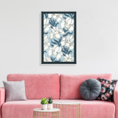  Art Nouveau, Blue Garden Iris Flowers Canvas Afdruk (Insitu (Woonkamer))