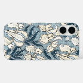  Art Nouveau, Blue Garden Iris Flowers Case-Mate iPhone Case (Achterkant (horizontaal))