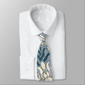 Art Nouveau, Blue Garden Iris Flowers Stropdas (Gebonden)