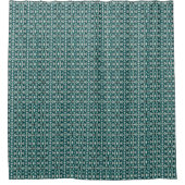 Art Nouveau Blue Green Geometric Shower Curtain Douchegordijn (Voorkant)