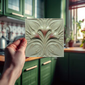 Art Nouveau Blush Alabaster Bloemen Tegeltje